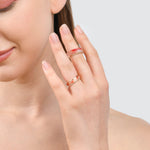 Accessorize London Women's Pink Gold And Resin Ring Pack-Medium