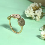 Accessorize London Women's Gold Textured Disc Ring Gold-Small
