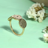 Accessorize London Women's Gold Textured Disc Ring Gold-Small
