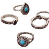 Accessorize London Women's 2 Blue Crystal Stacking Ring Set-Small