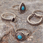 Accessorize London Women's Blue Crystal Stacking Ring Set-Medium