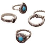 Accessorize London Women's Blue Crystal Stacking Ring Set-Large