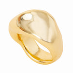 Real Gold Plated Gold Z Molten Band Ring-Medium