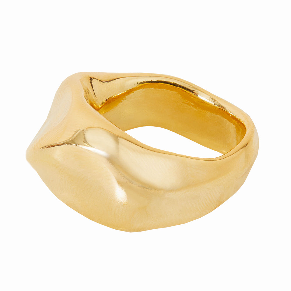 Real Gold Plated Gold Z Molten Band Ring-Large