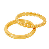 Real Gold Plated Gold Z 2 Bobble Ring Set