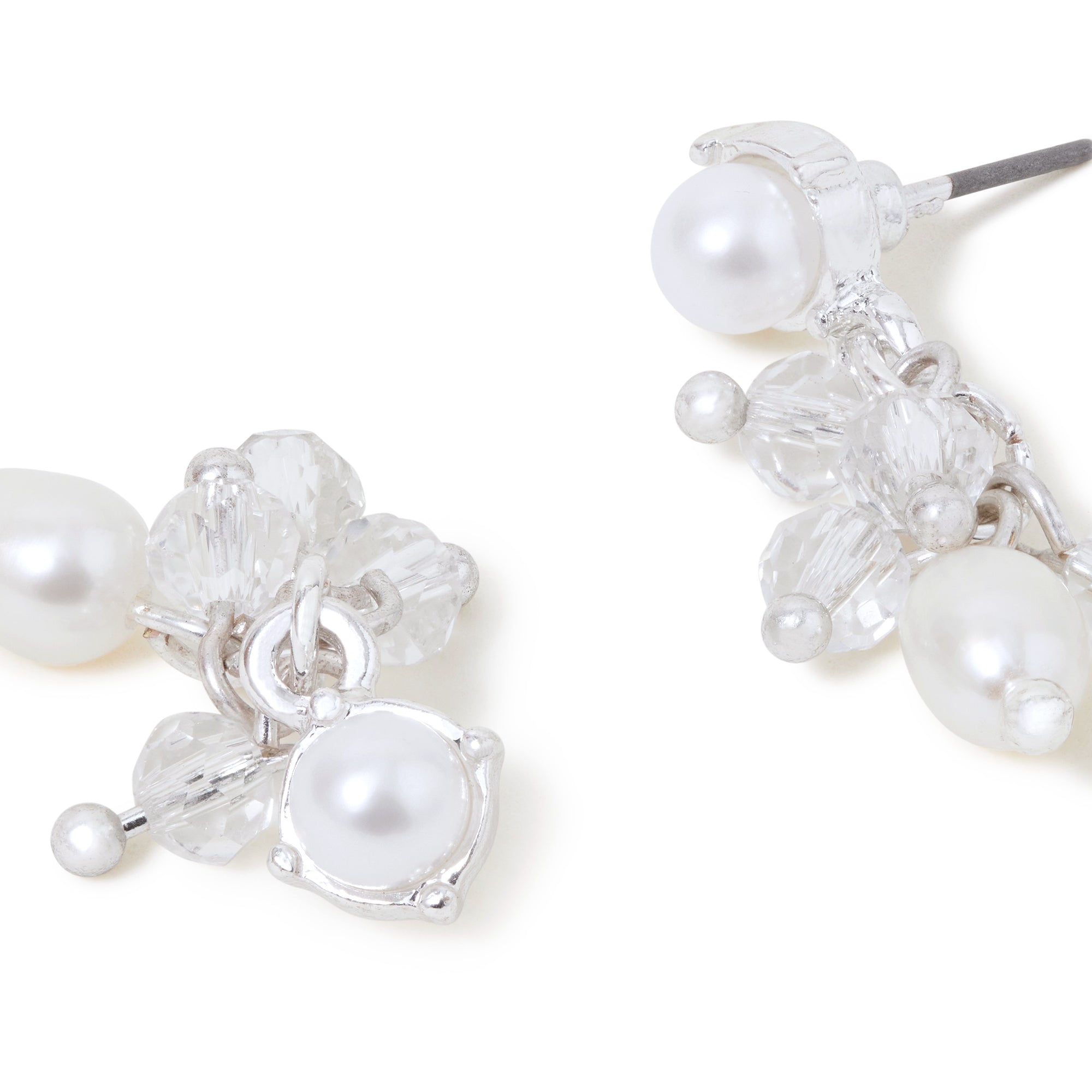 Accessorize London Women's White And Bead Short Drop Earring