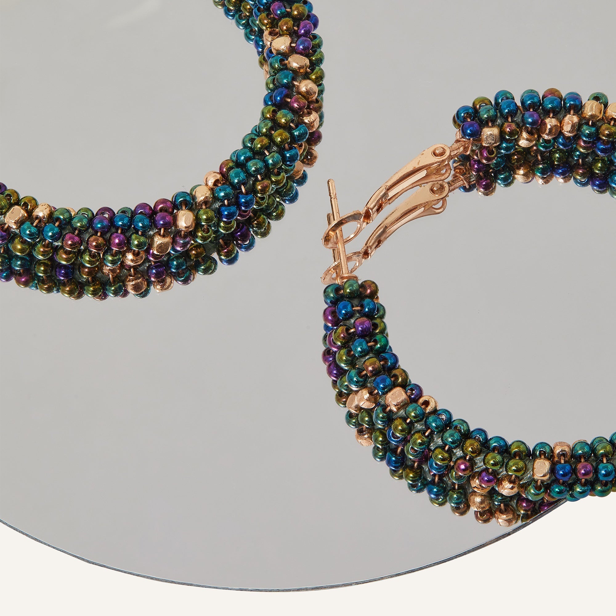 Accessorize London Women'S Blue Chunky Beaded Hoop Earrings