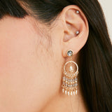 Pearlised Circle Drop Beaded Earrings