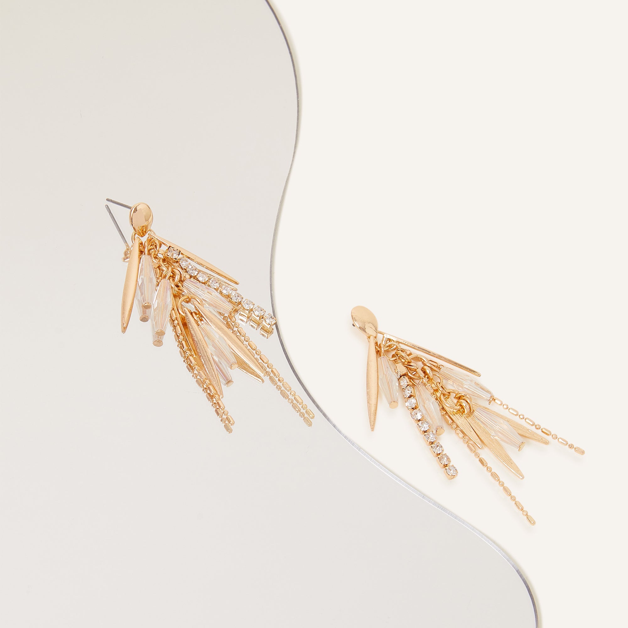 Mixed Tassel Leaf Drop Earrings