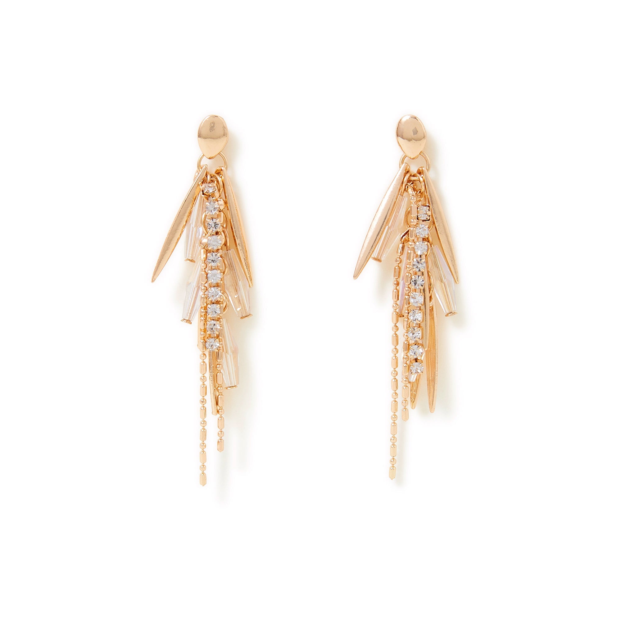 Mixed Tassel Leaf Drop Earrings