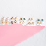 Hammered Metal Stud Earrings Pack of 10