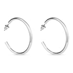 Accessorize London Women's Silver Medium Tube Hoop Earring