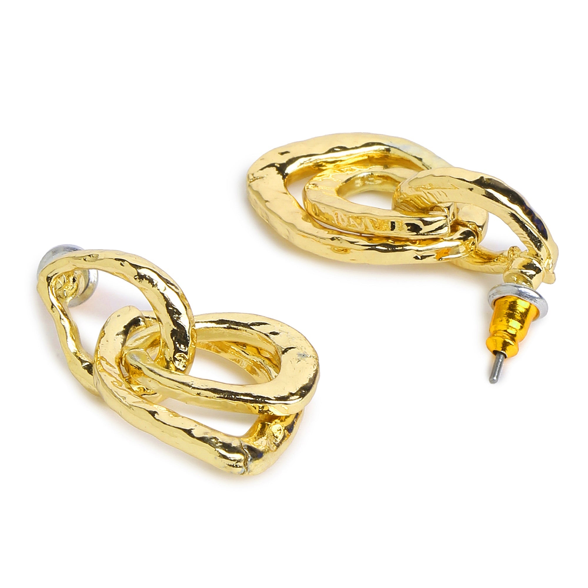 Accessorize London Women's Interlocking Stud Drop Earrings