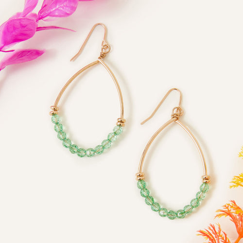 Accessorize London Women's Facet Bead Oval Drop Earrings