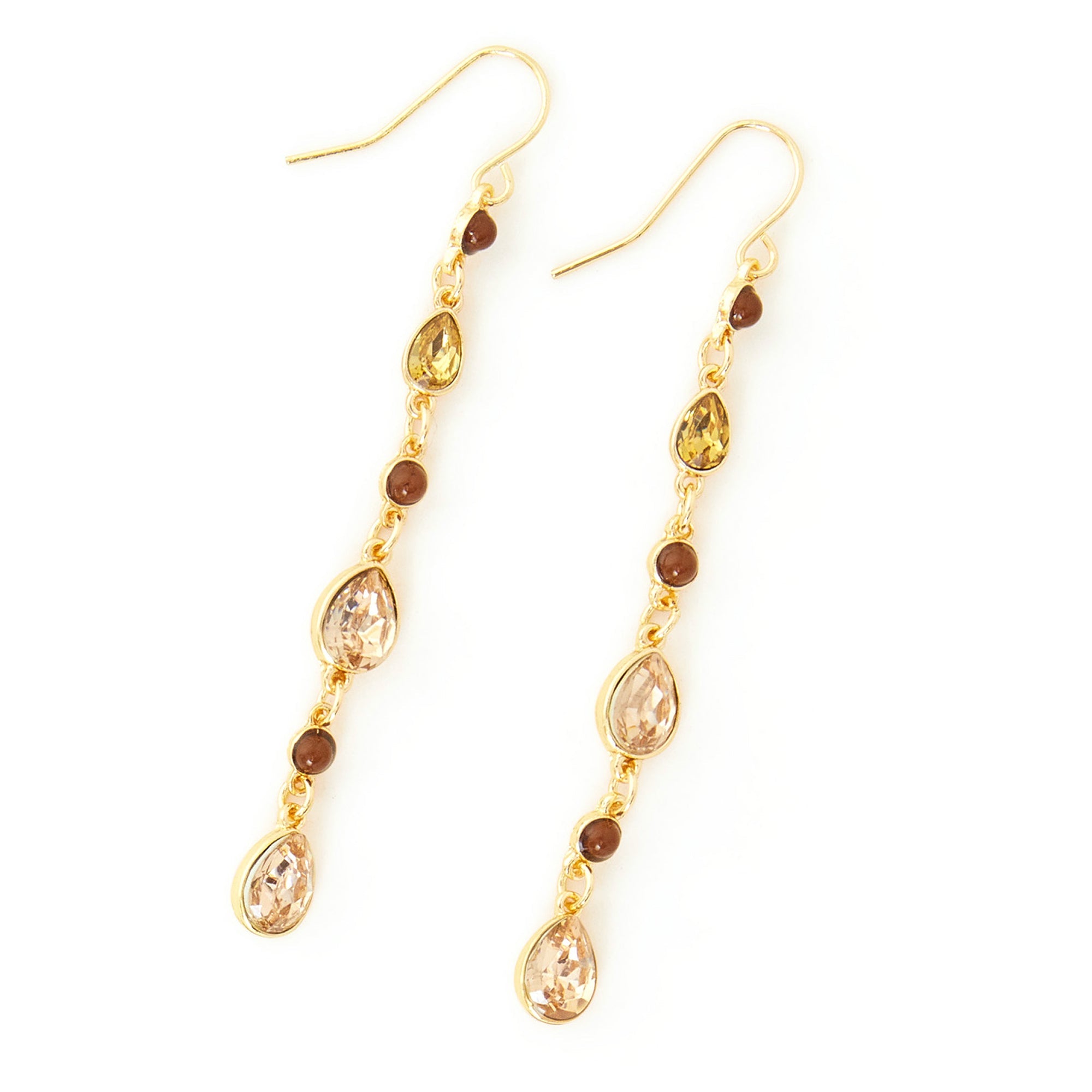 Long Slinky Gem Drop Earrings For Women