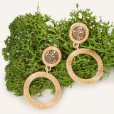 Gem Ridged Circle Drop Earrings Features