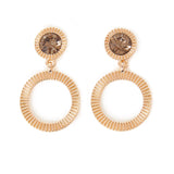 Gem Ridged Circle Drop Earrings Features