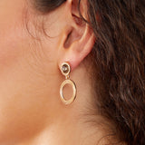 Gem Ridged Circle Drop Earrings Features