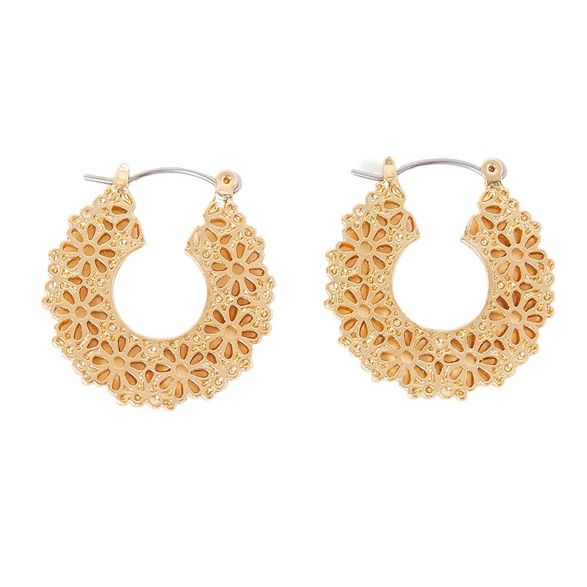 Women's Flower Cut-Out Hoops features