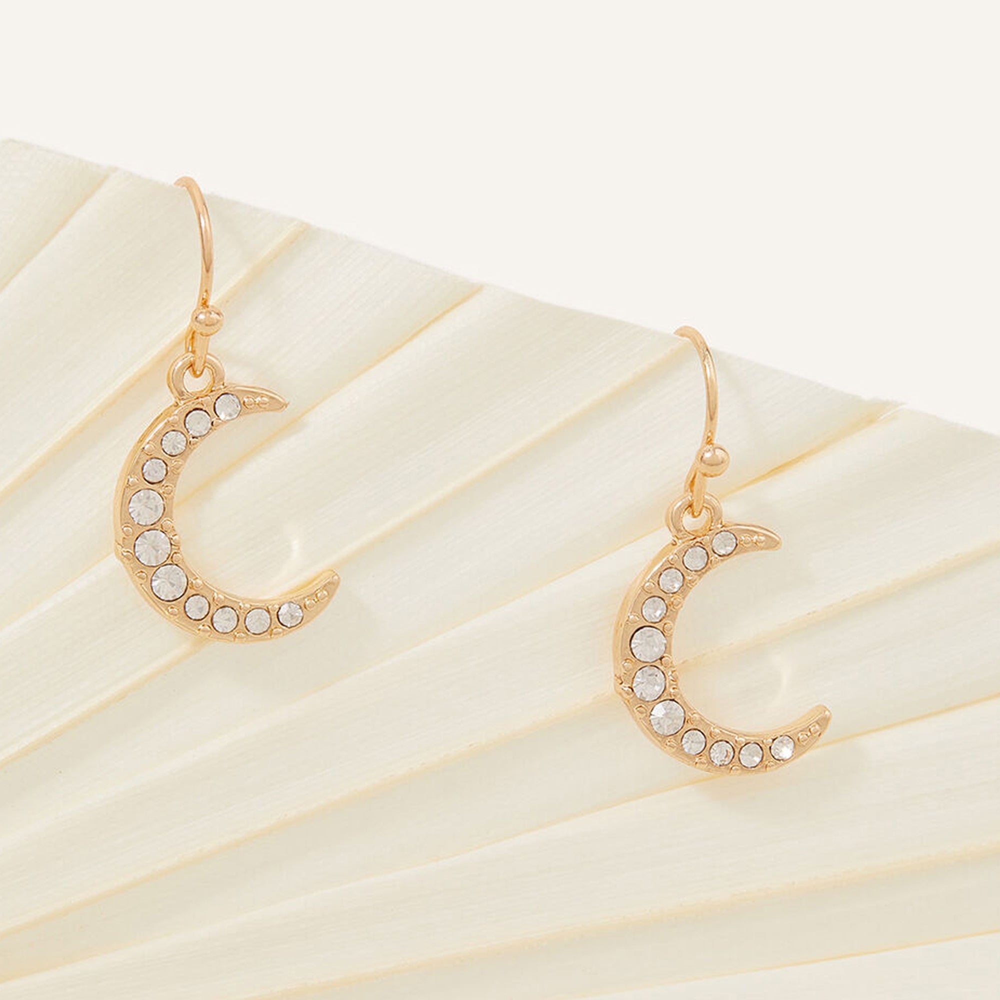 Accessorize London Women's Sparkle Moon Short Drop Earrings