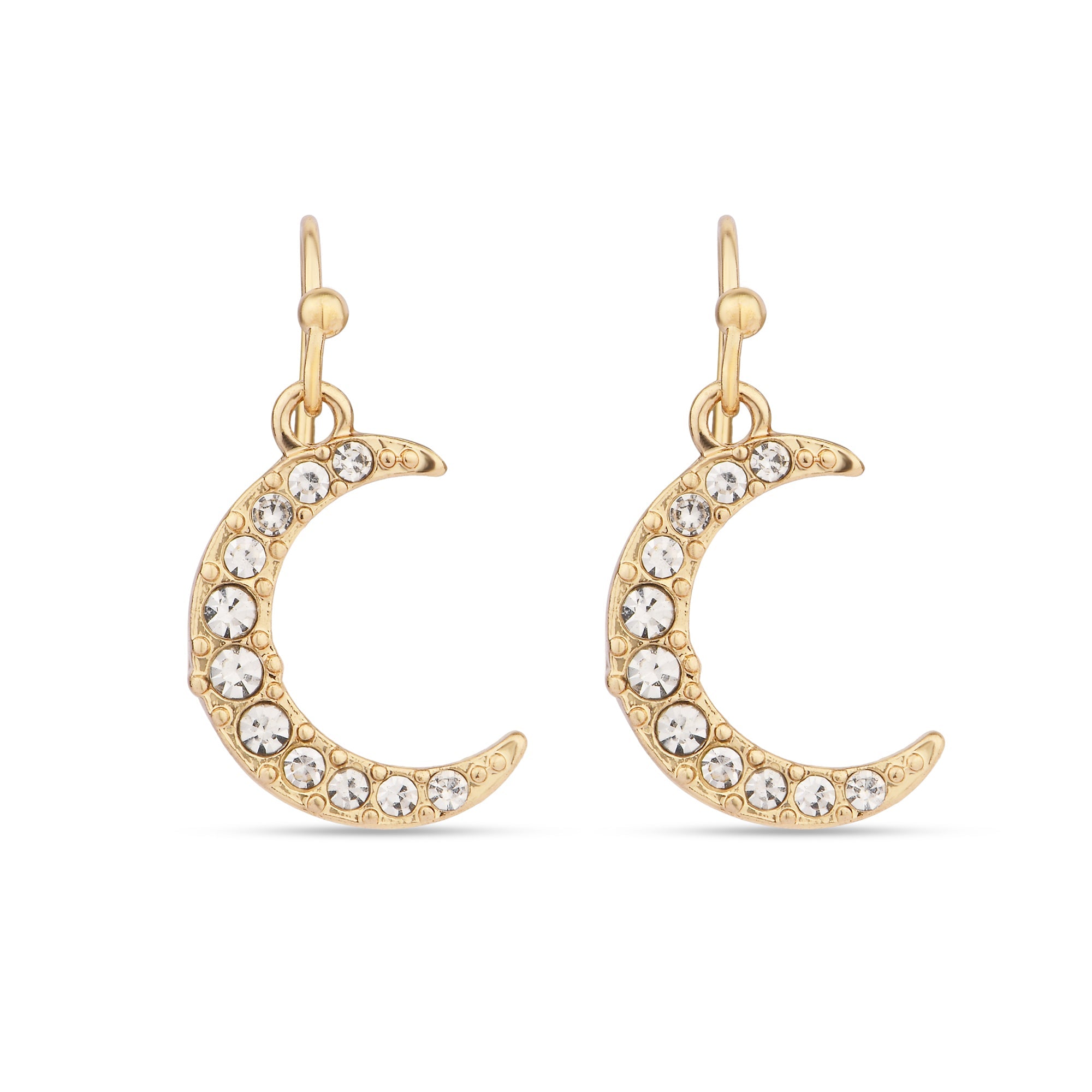 Accessorize London Women's Sparkle Moon Short Drop Earrings