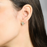 Accessorize London Women's Sparkle Heart Stud Earrings