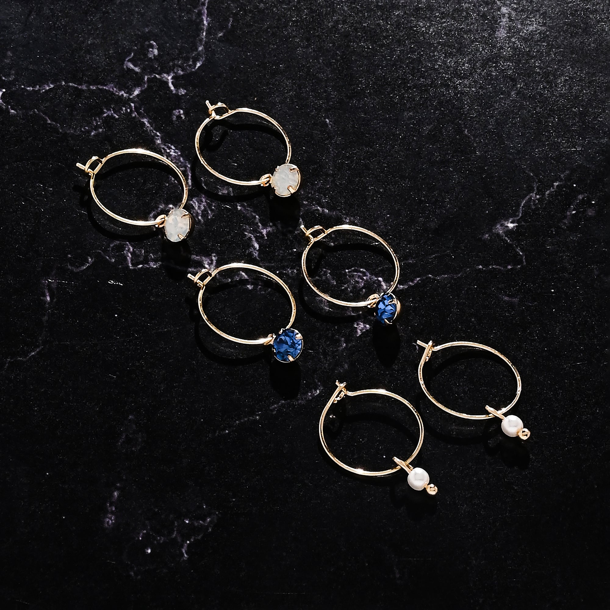 Accessorize London Women's Gem Hoop Earrings Set Of Three