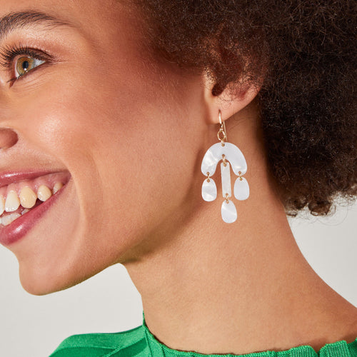 Accessorize London Women's Pearlised Mixed Shape Earrings