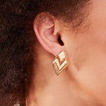 Accessorize London Women's Diamond Cut-Out Short Drop Earrings
