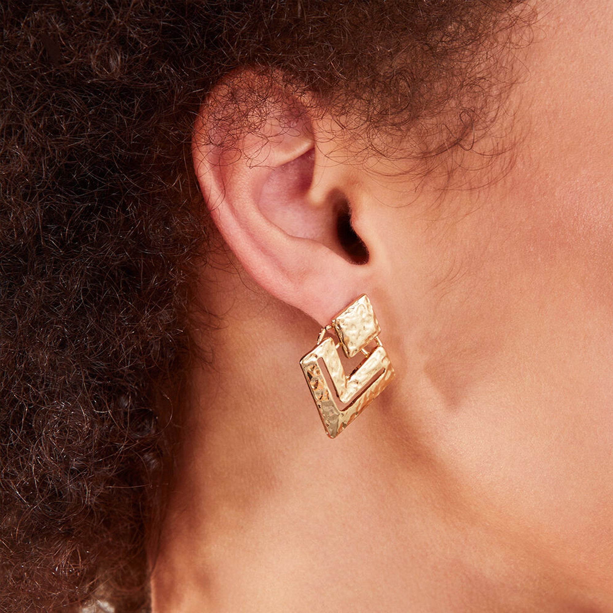 Accessorize London Women's Diamond Cut-Out Short Drop Earrings