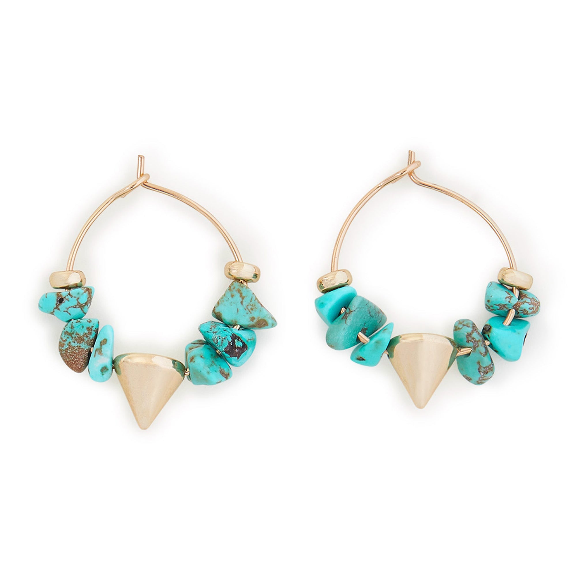 Accessorize London Women's Mini Semi-Precious Turquoise Hoop Earrings