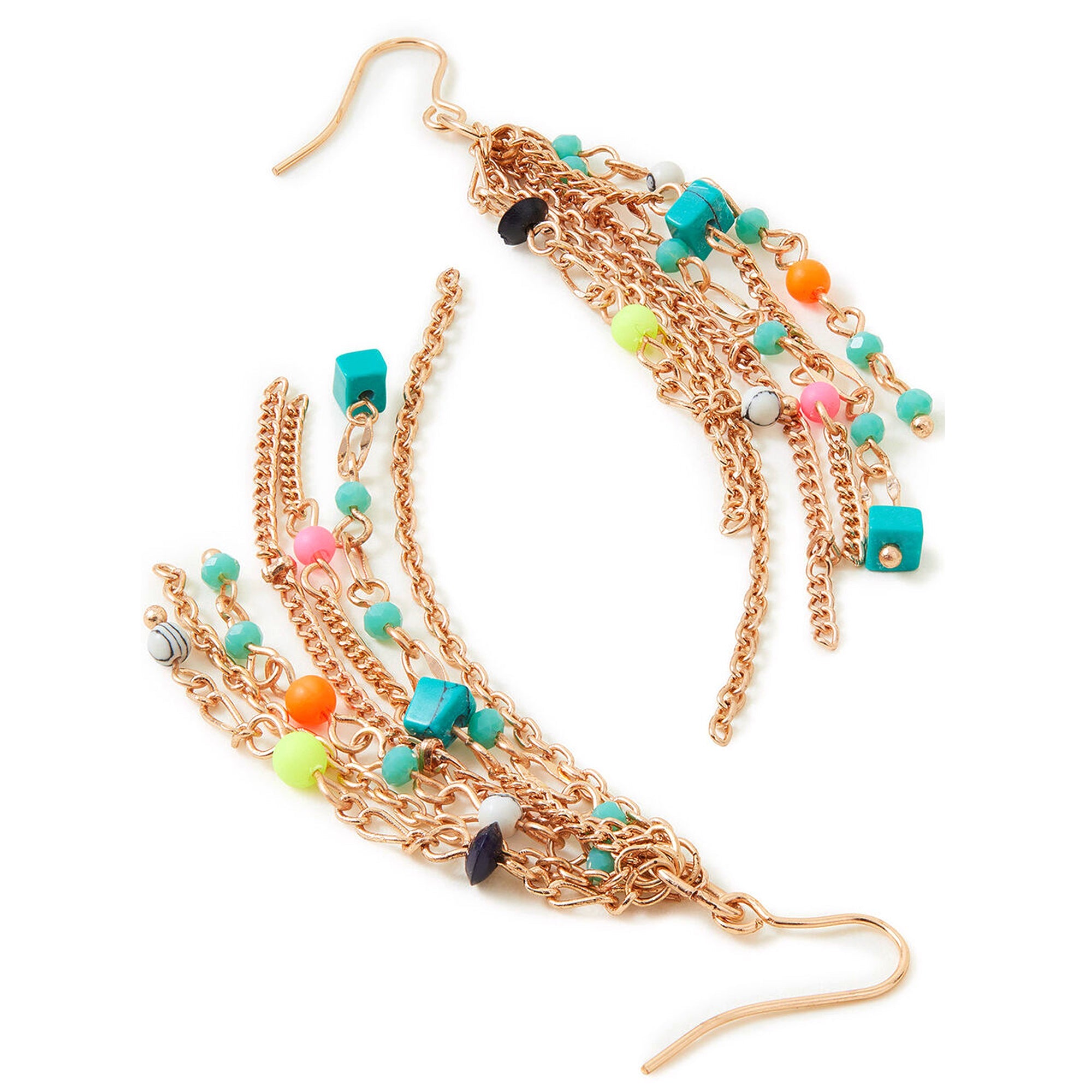 Accessorize London Women's Beaded Chain Tassel Earrings