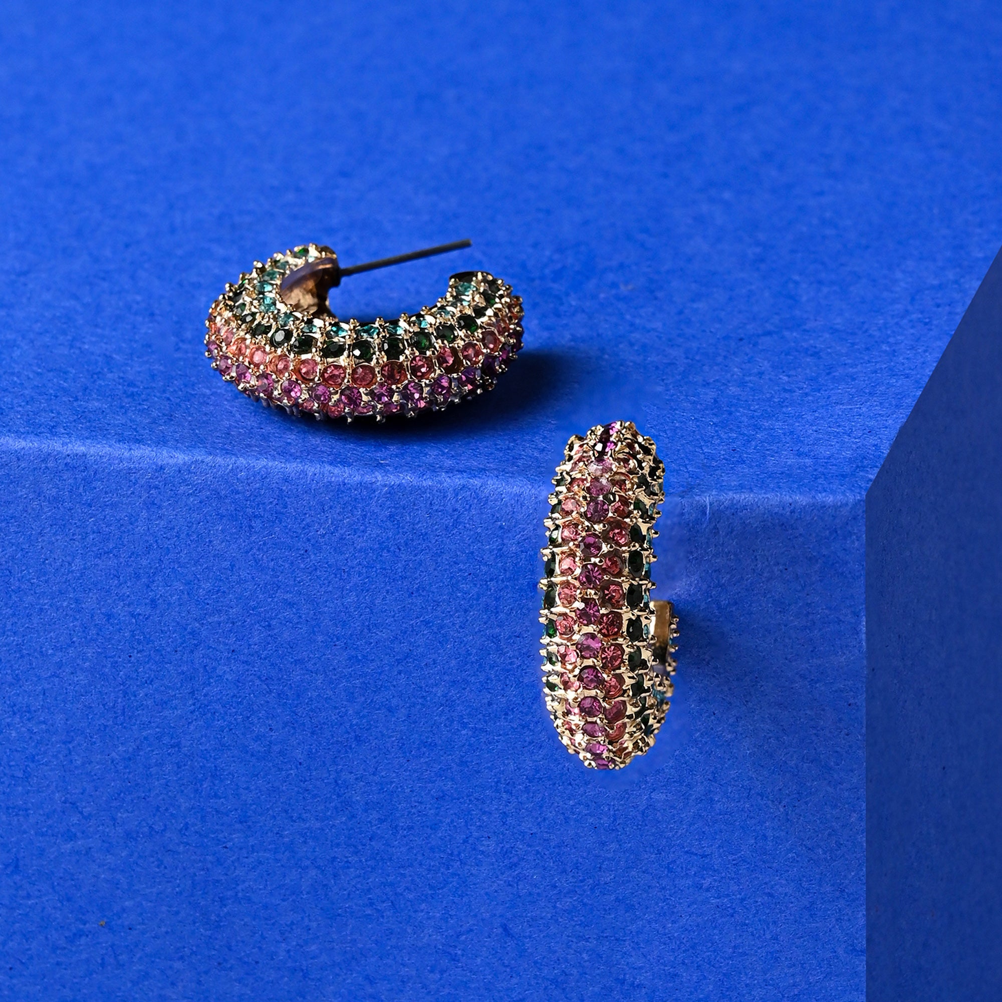 Women's Encrusted Chunky Hoops