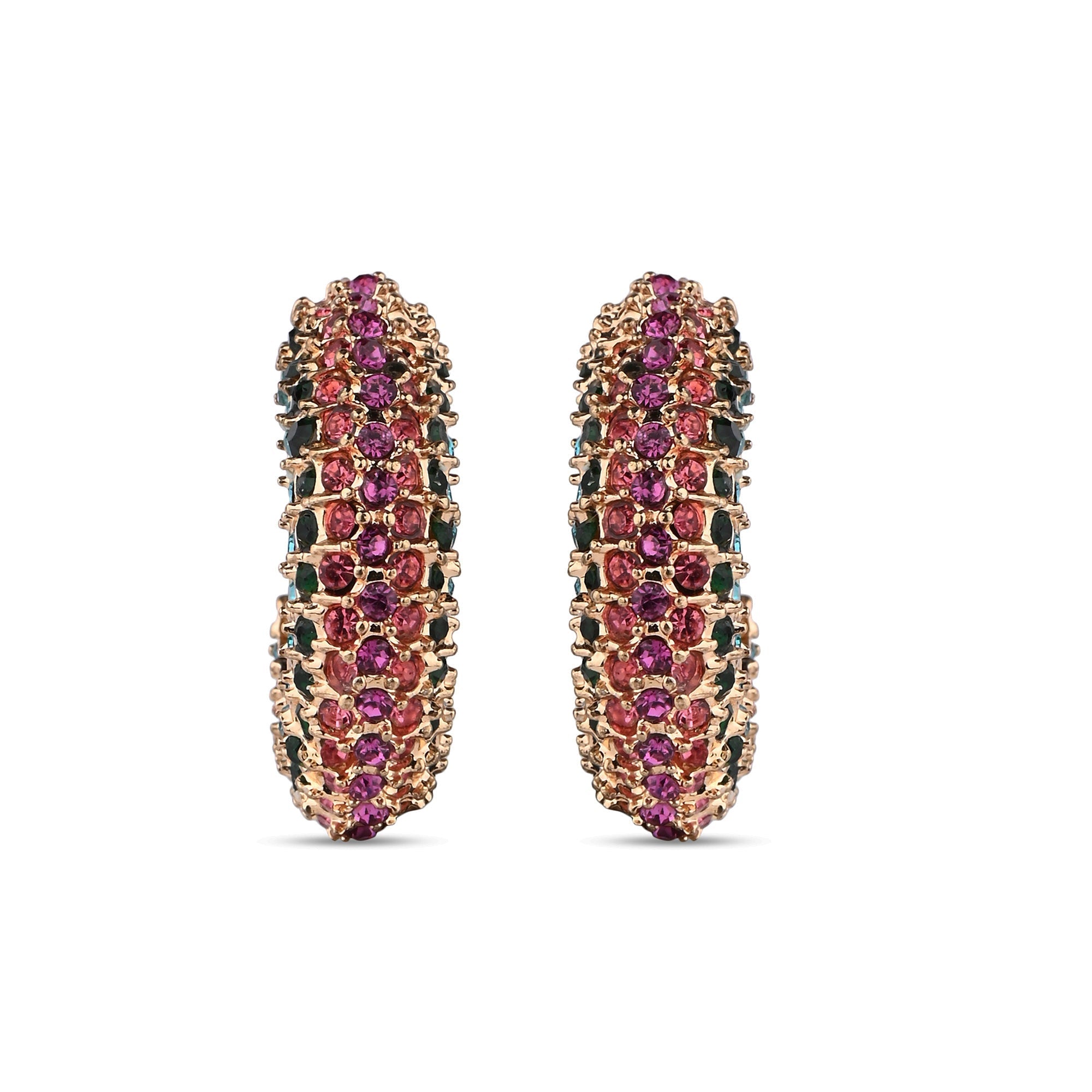 Women's Encrusted Chunky Hoops
