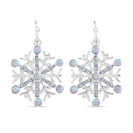 Accessorize London Women's Crystal Snowflake Short Drop Earrings