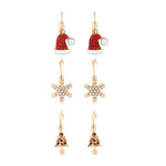 Accessorize London Women's Pack Of Three Christmas Huggie Hoop Earring