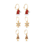 Accessorize London Women's Pack Of Three Christmas Huggie Hoop Earring