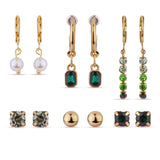 Stud And Long Drop Earrings