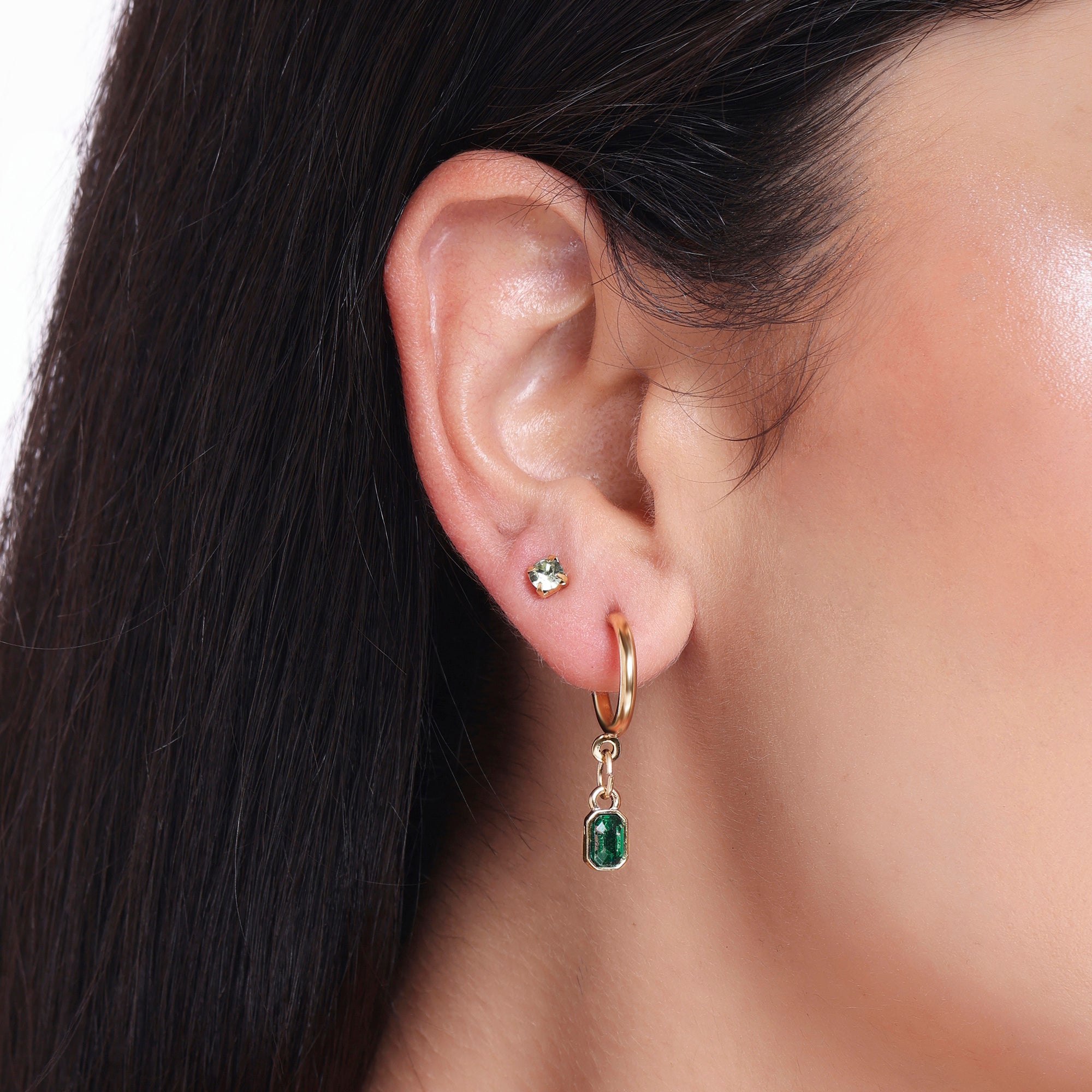 Stud And Long Drop Earrings