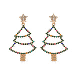 Cut Out Gem Christmas Tree Earrings