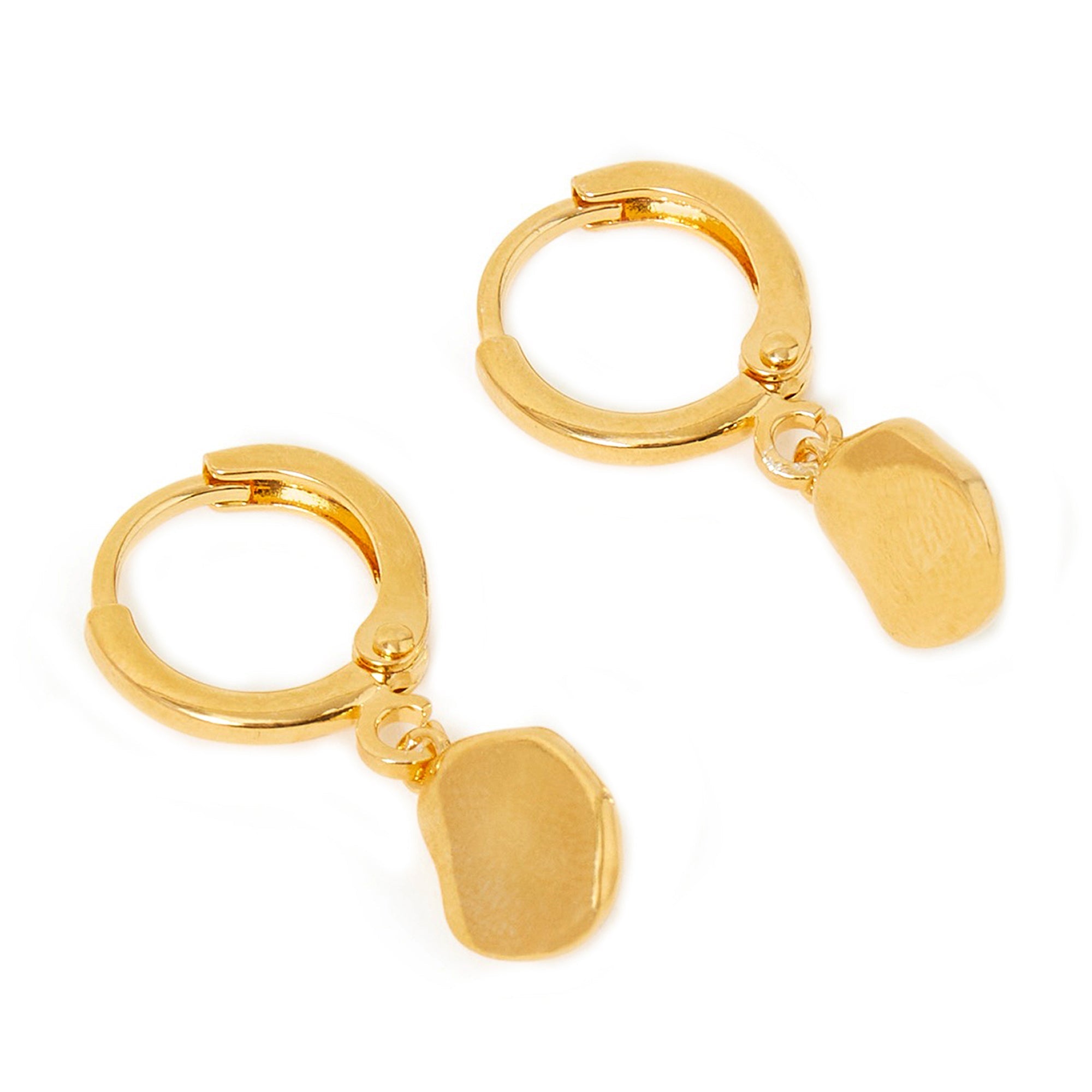 Real Gold-Plated Z Organic Shape Huggie Hoops Size