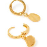 Real Gold-Plated Z Organic Shape Huggie Hoops Size