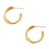 Real Gold-Plated Z Small Twist Hoop Earrings