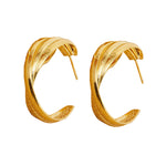Real Gold-Plated Z Large Twist Hoop Earrings