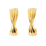 Real Gold-Plated Z Large Twist Hoop Earrings