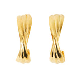Real Gold-Plated Z Large Twist Hoop Earrings