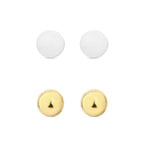 Real Gold-Plated Z And Plain Stud Earrings