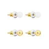Real Gold-Plated Z And Plain Stud Earrings