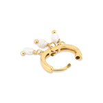 Real Gold-Plated Z Pearl Huggie Hoops
