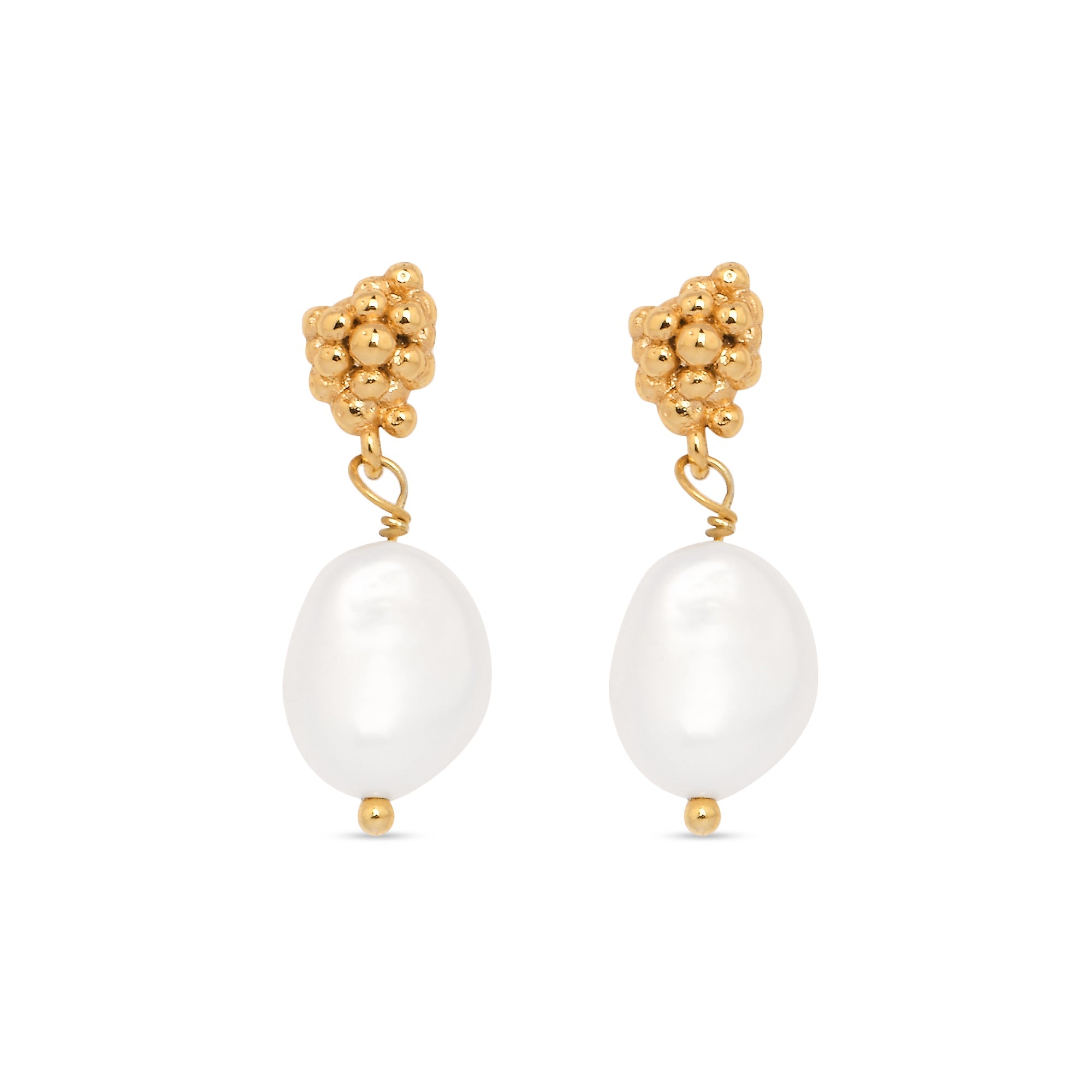 Buy AYESHA Set of 4 White Pearl Studs In Different Sizes & Gold-Toned Wire  Wrapped Hoop Earrings | Shoppers Stop